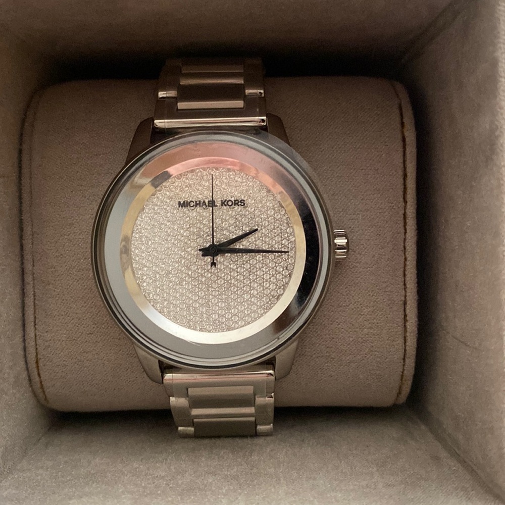 Michael Kors Silver Watch with Crystal Dial